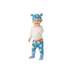 Cosmic Dreams baby clothing set by Clay and Hutch. Kimono Bodysuit - Oat, Baby Leggings - See You In Space, Baby Hat - See You In Space and Cotton Slub Chunky Rib Socks - Duck Egg. Babu, Halcyon Nights and Grown baby clothing set.