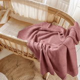 Cotton Classic Knit Baby Blanket | Plum