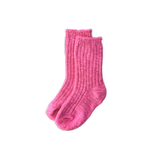 Cotton Slub Chunky Rib Socks | Raspberry