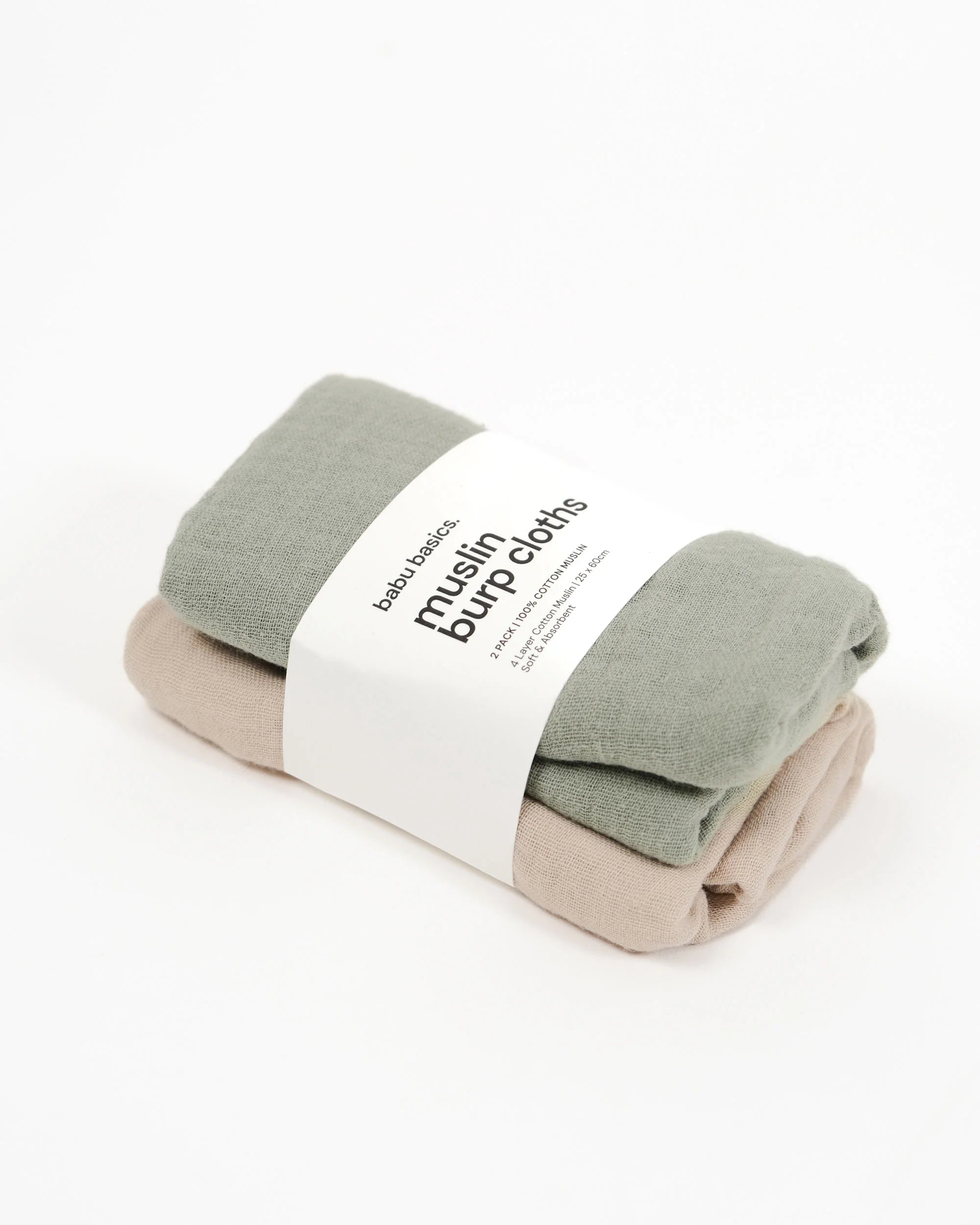 Muslin Burp Cloth Set (2 pack) | Sage & Oat