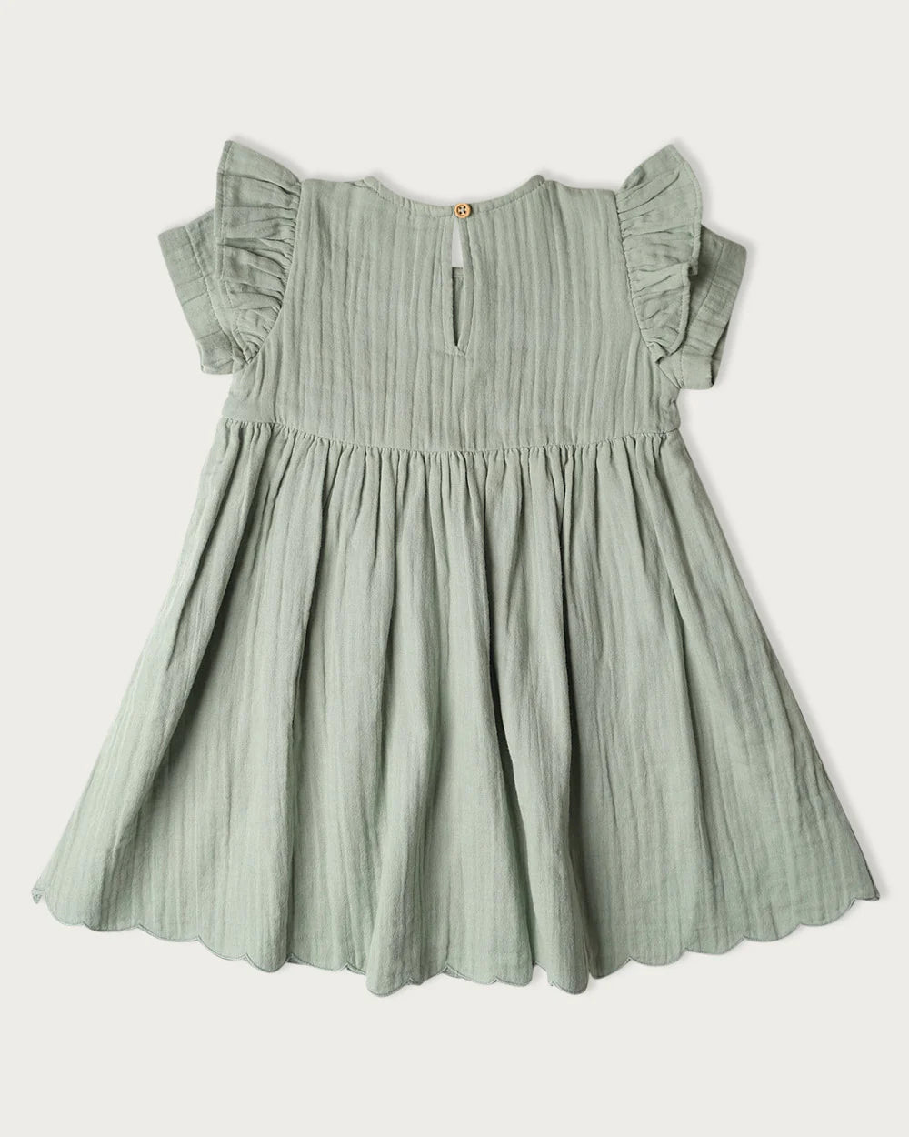 Muslin Charlotte Dress Short Sleeve | Matcha
