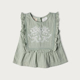 Muslin Evelyn Top | Matcha