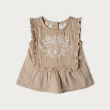 Muslin Evelyn Top | Oat