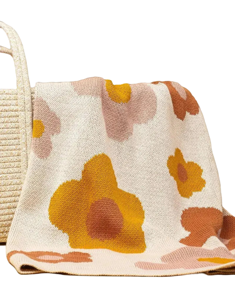 Organic Cotton Knitted Blanket | Bloom