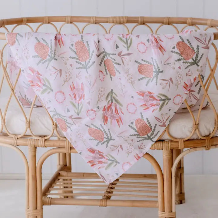Organic Cotton Muslin Swaddle Wrap | Gumnut Blossoms