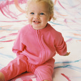 Organic Speckle Knit Zipper Starsuit | Bright Sorbet