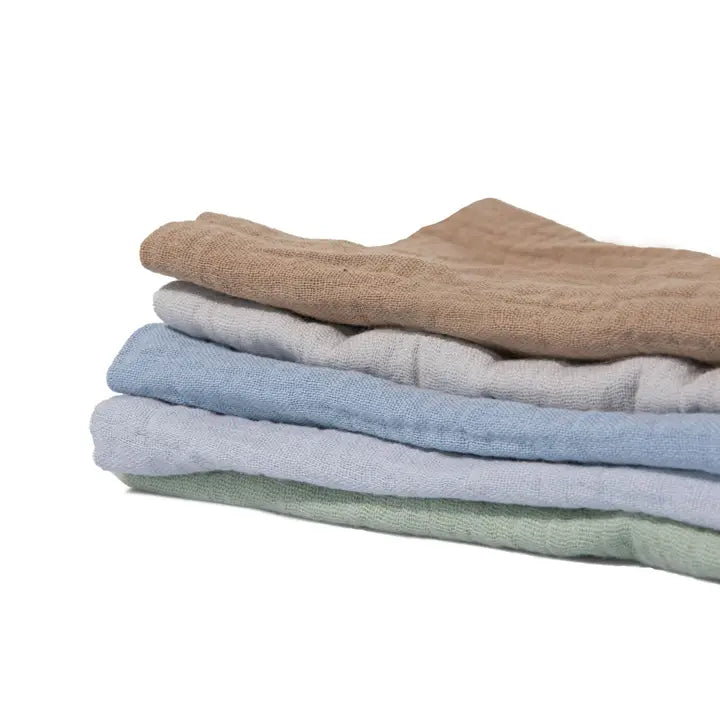 Organic Muslin Baby Wash Cloths | Earth and Sky (5 Pack)