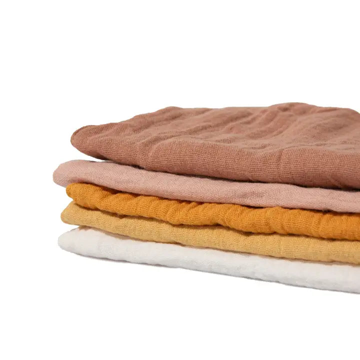 Organic Muslin Baby Wash Cloths | Golden Harvest (5 Pack)