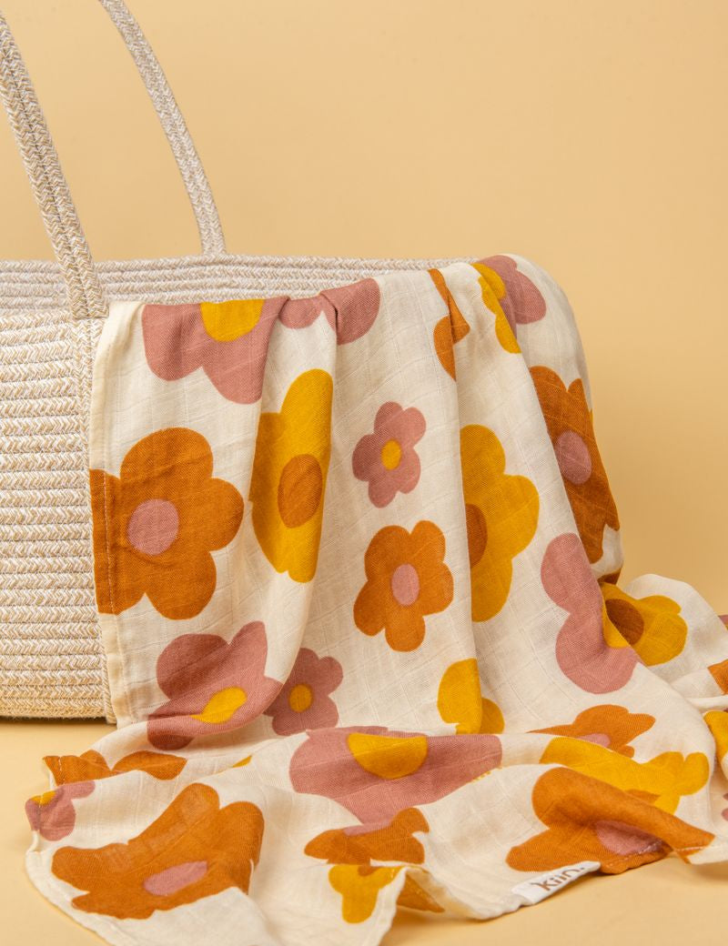 Organic Muslin Swaddle | Bloom