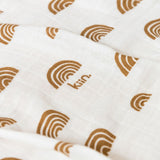 Organic Muslin Swaddle | Rainbow Ivory Umber