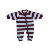 Organic Stripe Zipper Knit Starsuit | Plum & Haze