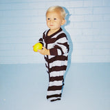 Organic Stripe Zipper Knit Starsuit | Plum & Haze