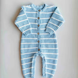 Raised Stripe Full Romper | Arctic