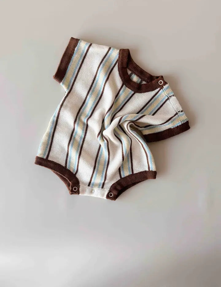 Retro Stripe Romper | Azure