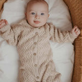 Textured Knit Romper | Ecru Diamond