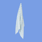 Wavy Baby Checked Organic Cotton Baby Swaddle | Ocean